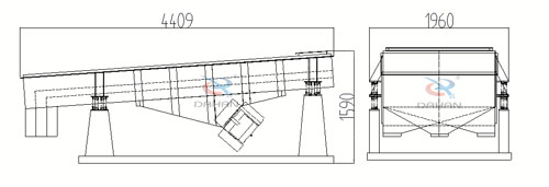 1540型直線(xiàn)振動(dòng)篩外形尺寸圖